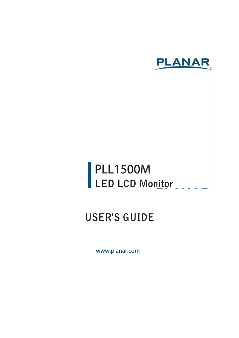 Page n°1 - Manuel utilisateur Planar PLL1500M