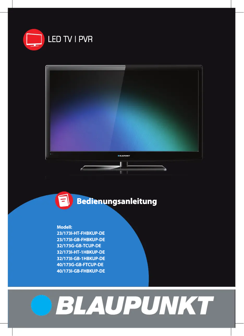 Page 1 de la notice Manuel utilisateur Blaupunkt 40/173G-GB-FTCUP