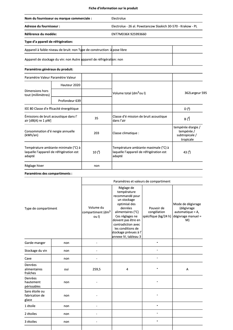Image de la première page du manuel de l'appareil ENT7MD36X
