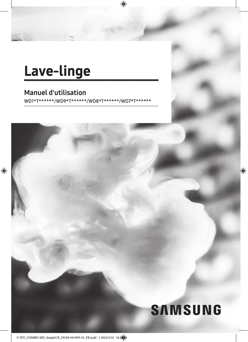 Page 1 de la notice Manuel utilisateur Samsung WD90DG6B85BE