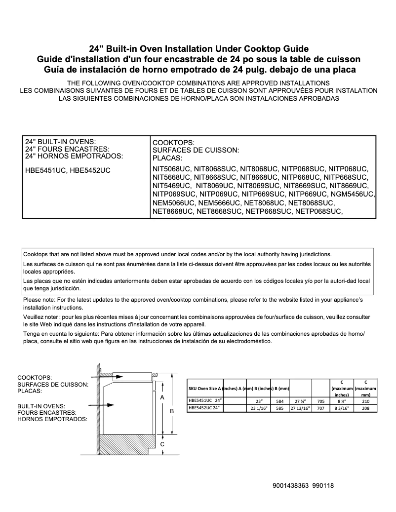 Page 1 of the manual Instruction Manual Bosch NIT5469UC