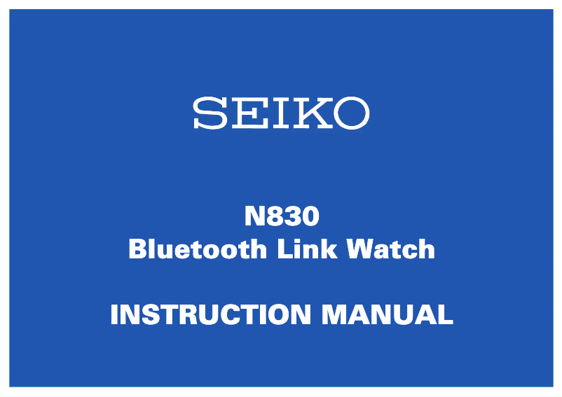 Page 1 de la notice Manuel utilisateur Seiko N830