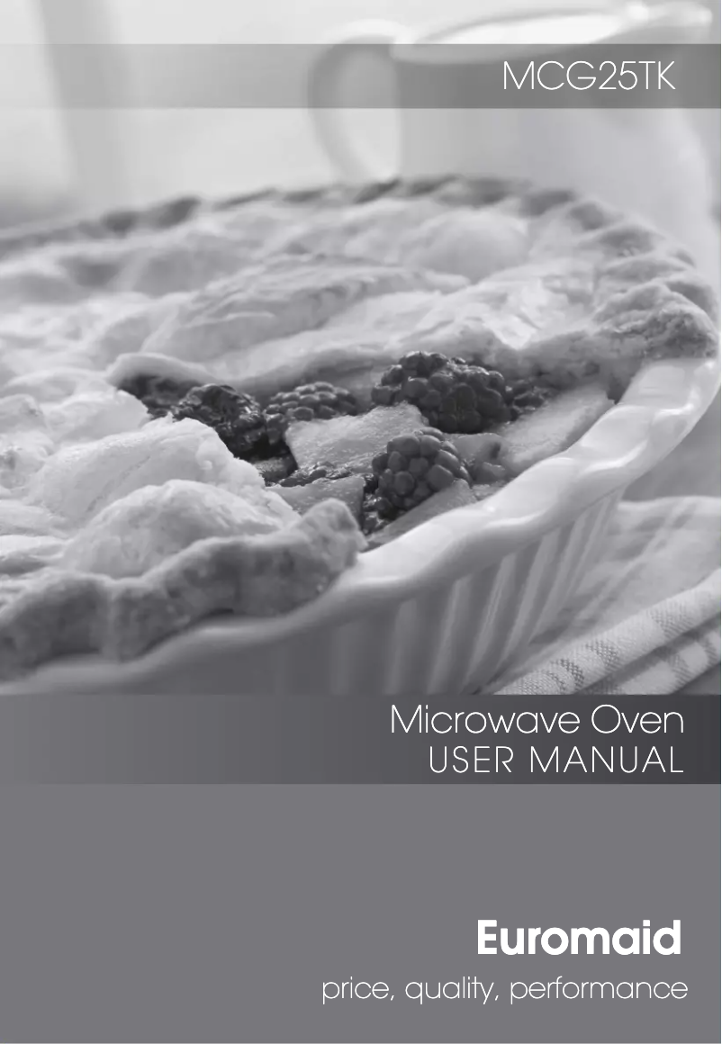 Page n°1 - Manuel utilisateur Euromaid MCG25TK