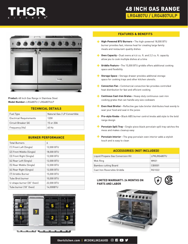 Página 1 del manual Ficha técnica Thor LRG4807ULP