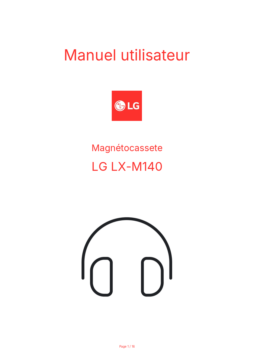 Page n°1 - Manuel utilisateur LG LX-M140