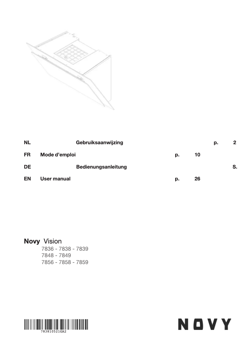 Page 1 de la notice Manuel utilisateur Novy Vision 7839