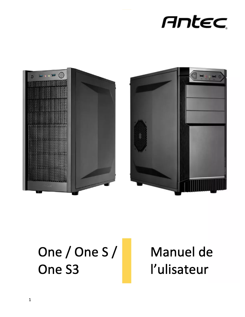 Image de la première page du manuel de l'appareil One