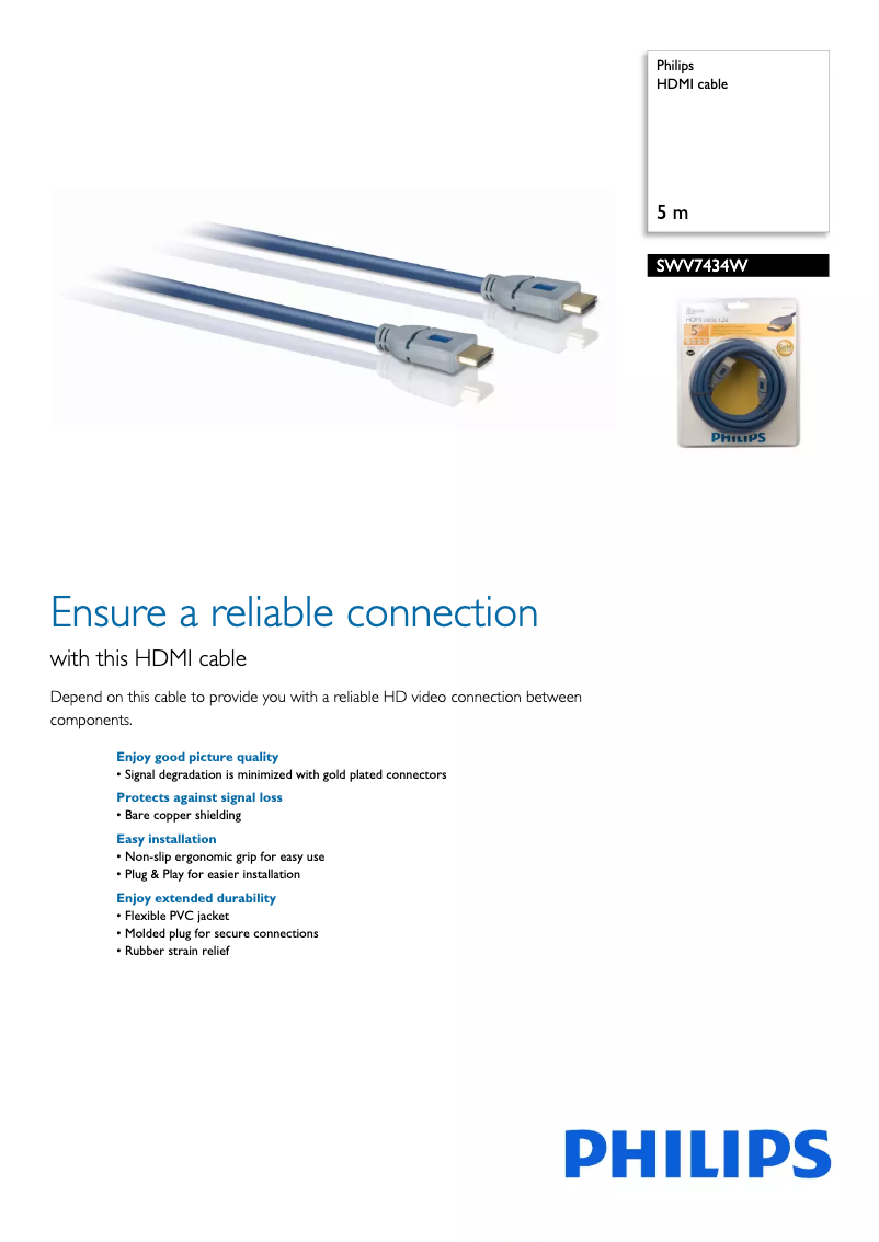 Image de la première page du manuel de l'appareil SWV7434W
