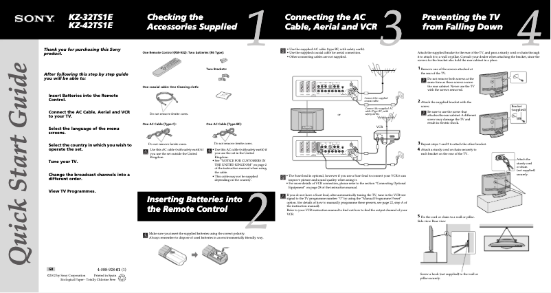 Image de la première page du manuel de l'appareil KZ-42TS1E