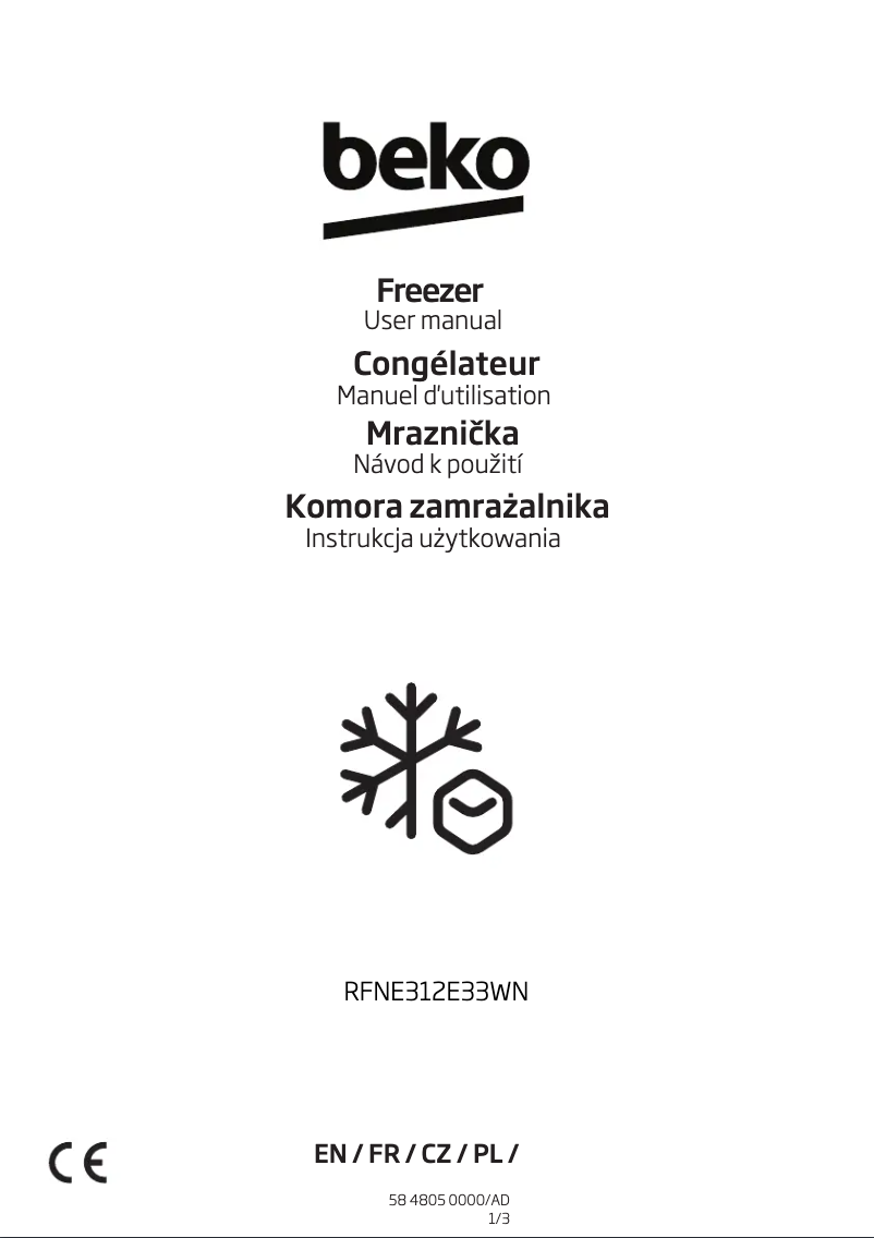 Page n°1 - Manuel utilisateur Beko RFNE312E33WN