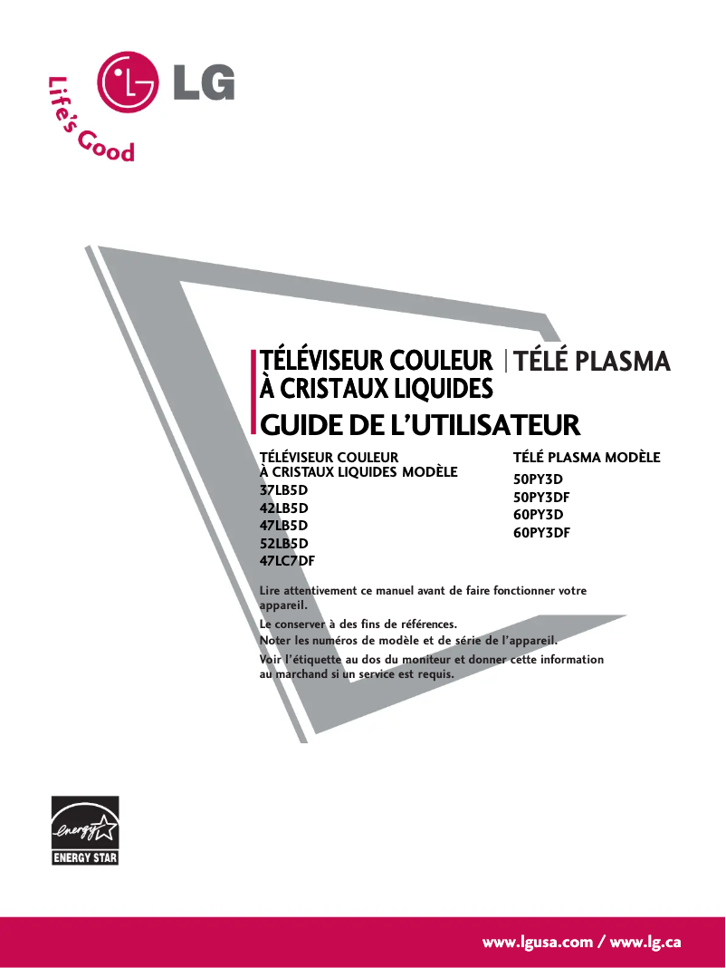 Página 1 del manual Manual de usuario LG 52LB5D