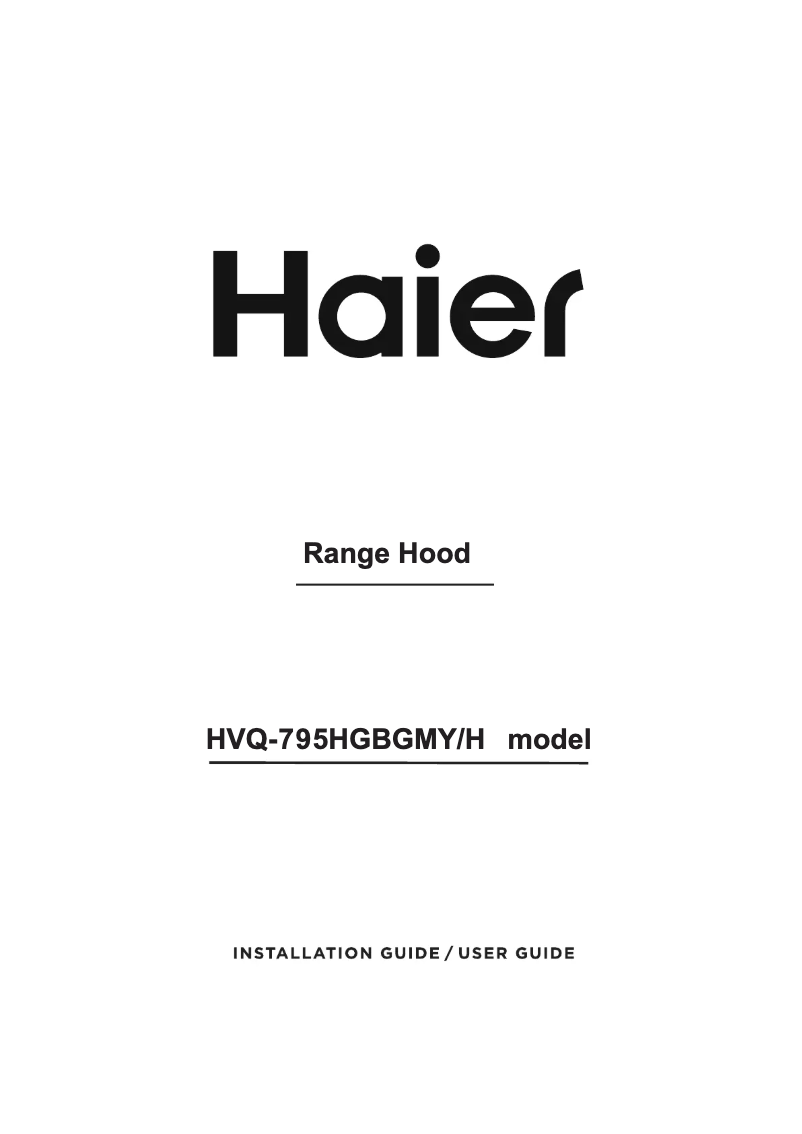 Page 1 de la notice Manuel utilisateur Haier HVQ-795HGBGMY/H