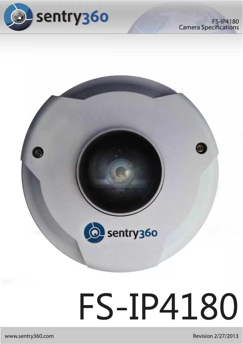 Page n°1 - Manuel utilisateur Sentry360 FS-IP4180