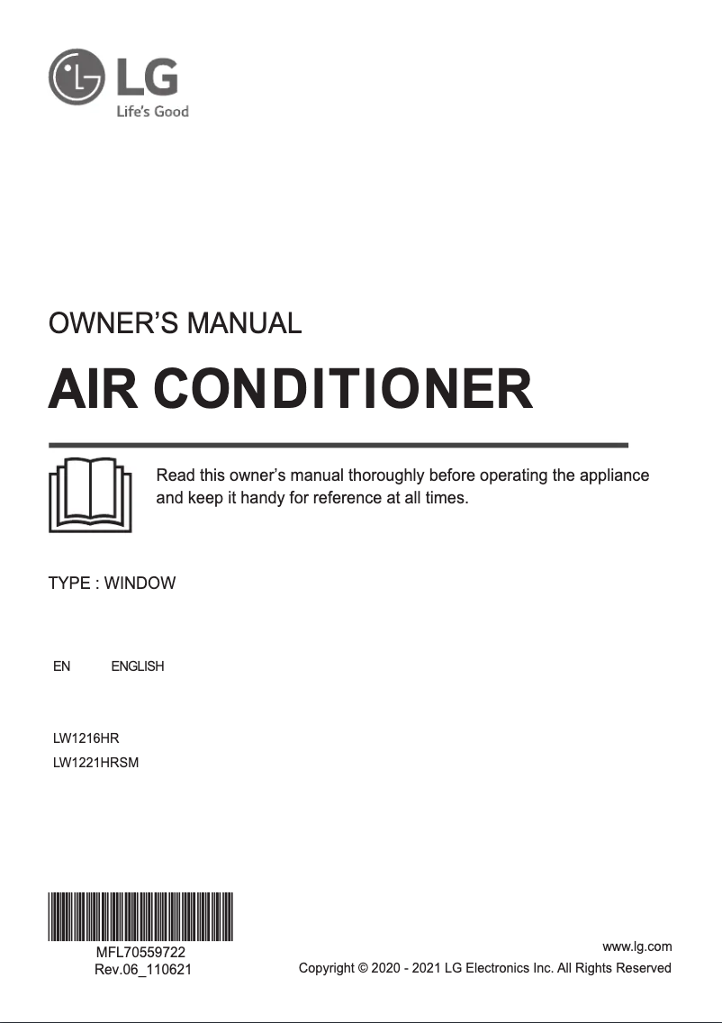 Image de la première page du manuel de l'appareil LW1221HRSM