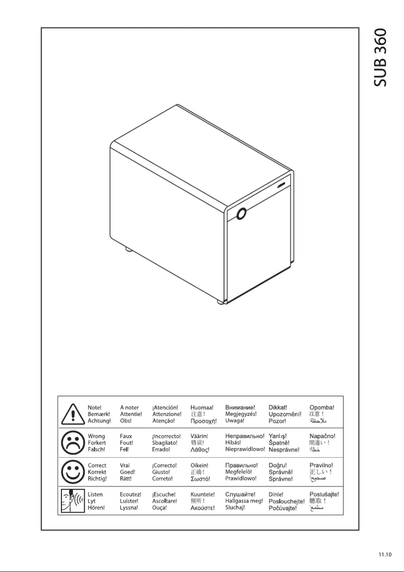 Page 1 de la notice Manuel utilisateur Jamo SUB 360