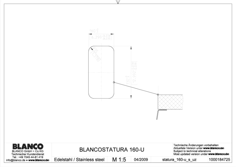 Page n°1 - Manuel utilisateur BLANCO STATURA 160-U