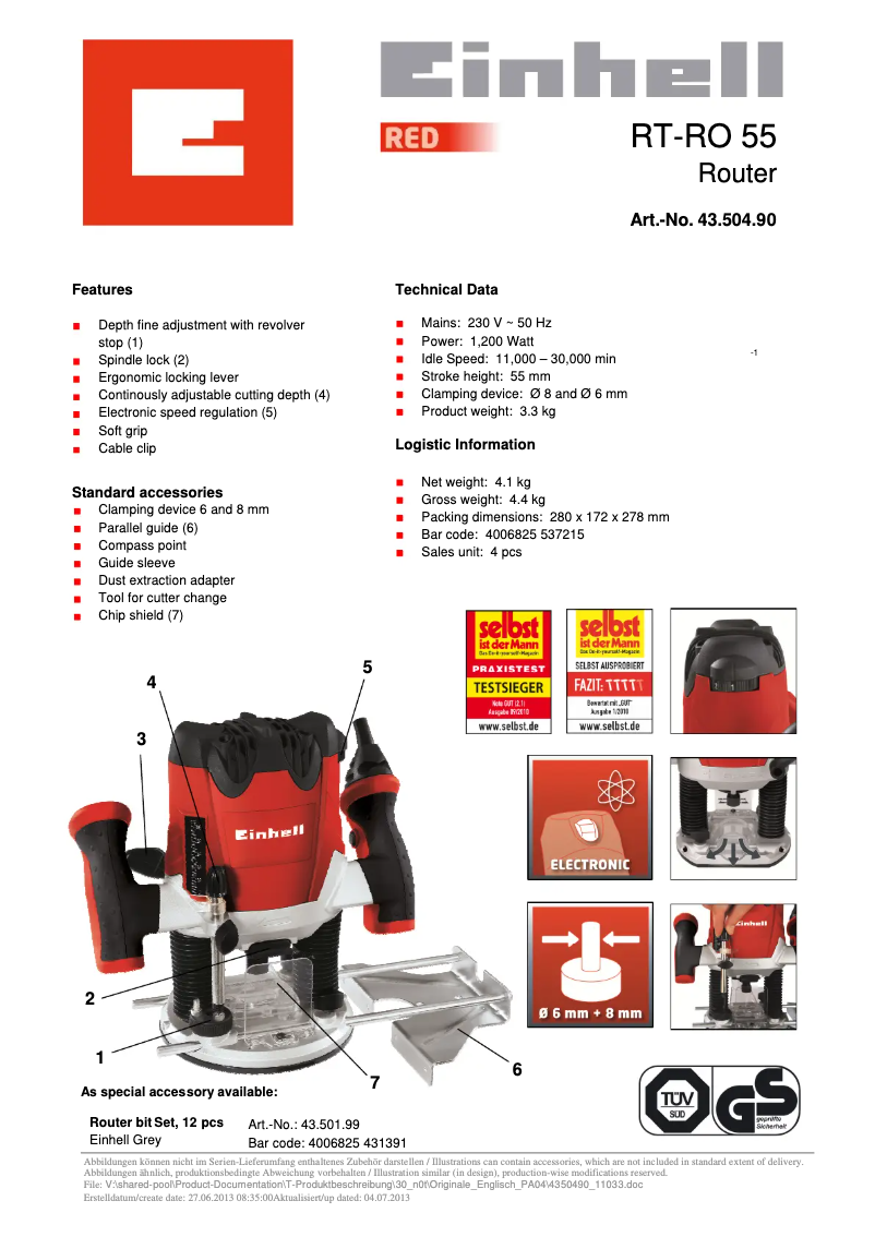 Image de la première page du manuel de l'appareil RT-RO 55