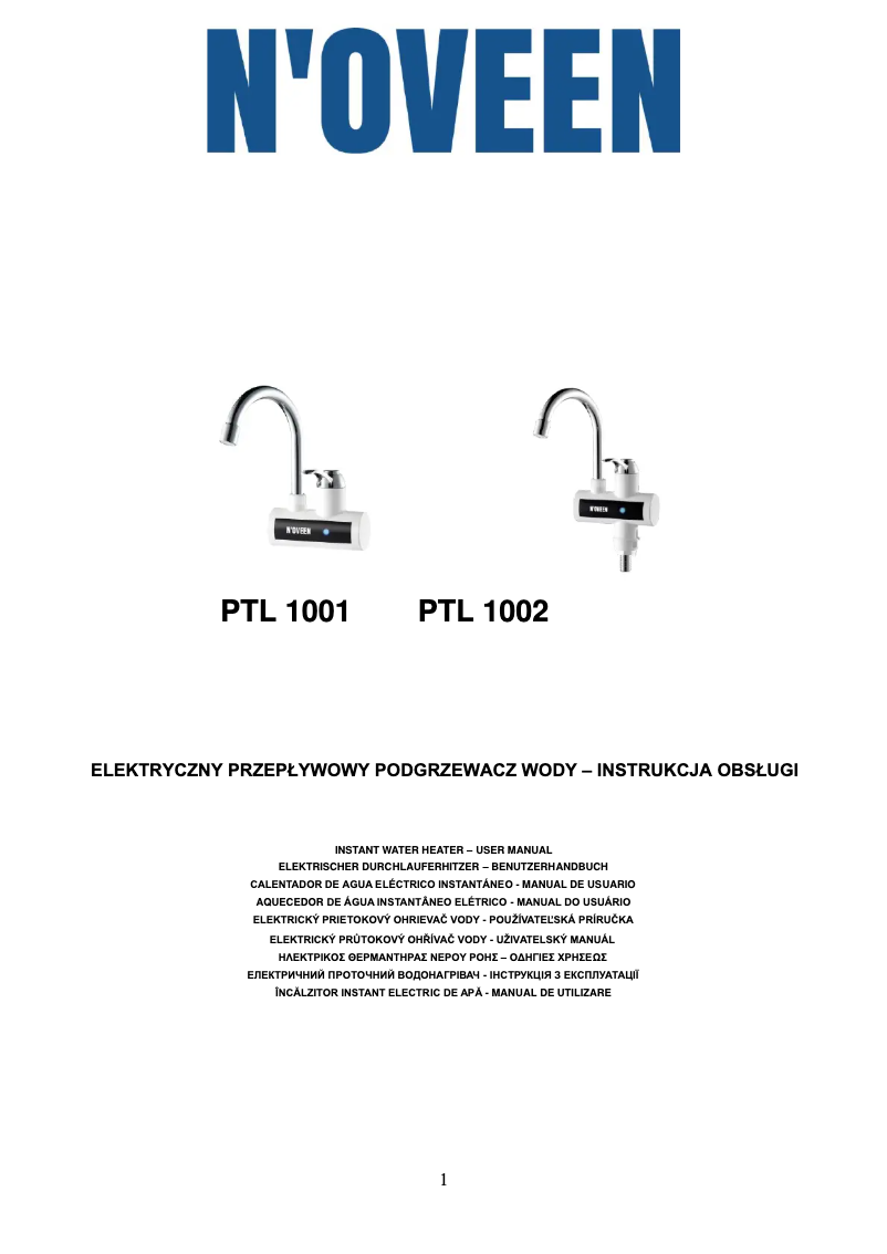 Image de la première page du manuel de l'appareil PTL 1002
