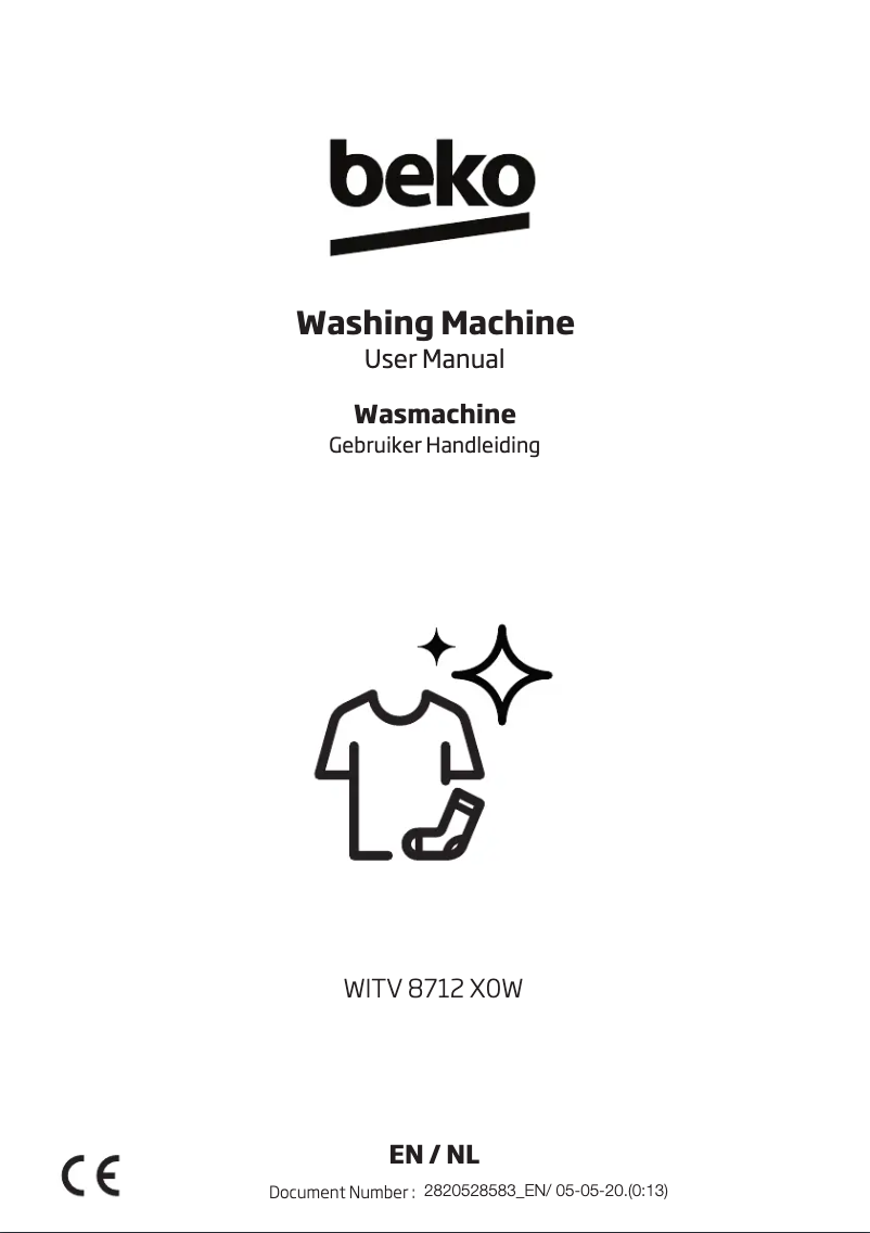 Page 1 de la notice Manuel utilisateur Beko WITV 8712 X0W