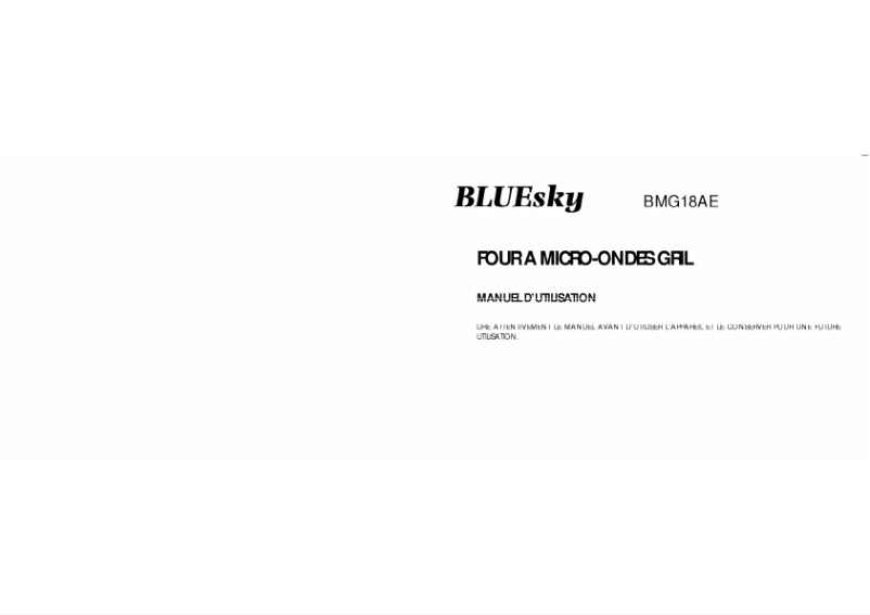 Page 1 de la notice Manuel utilisateur Bluesky BMG 18AE