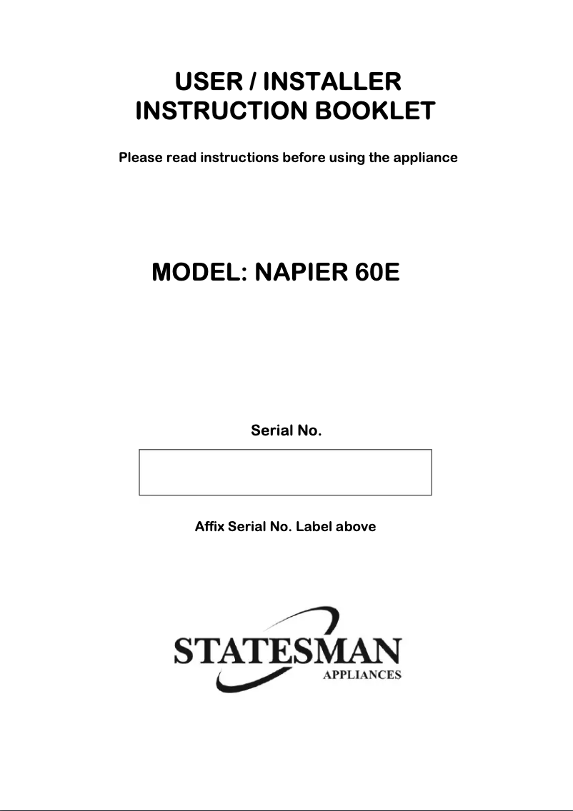 Página 1 del manual Manual de usuario Statesman NAPIER60E