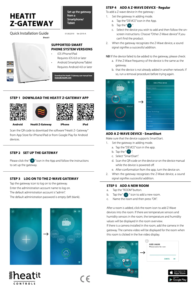 Page 1 de la notice Manuel utilisateur Heatit Z-Gateway