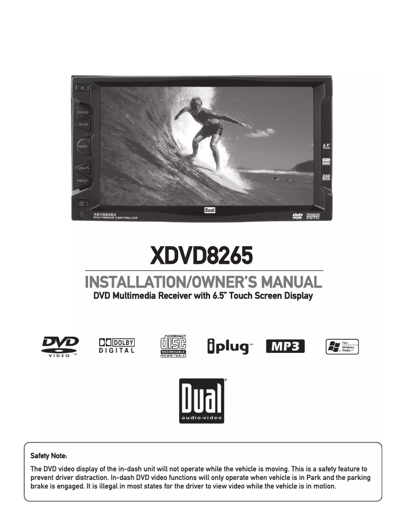 Page 1 de la notice Manuel utilisateur Dual XDVD8265