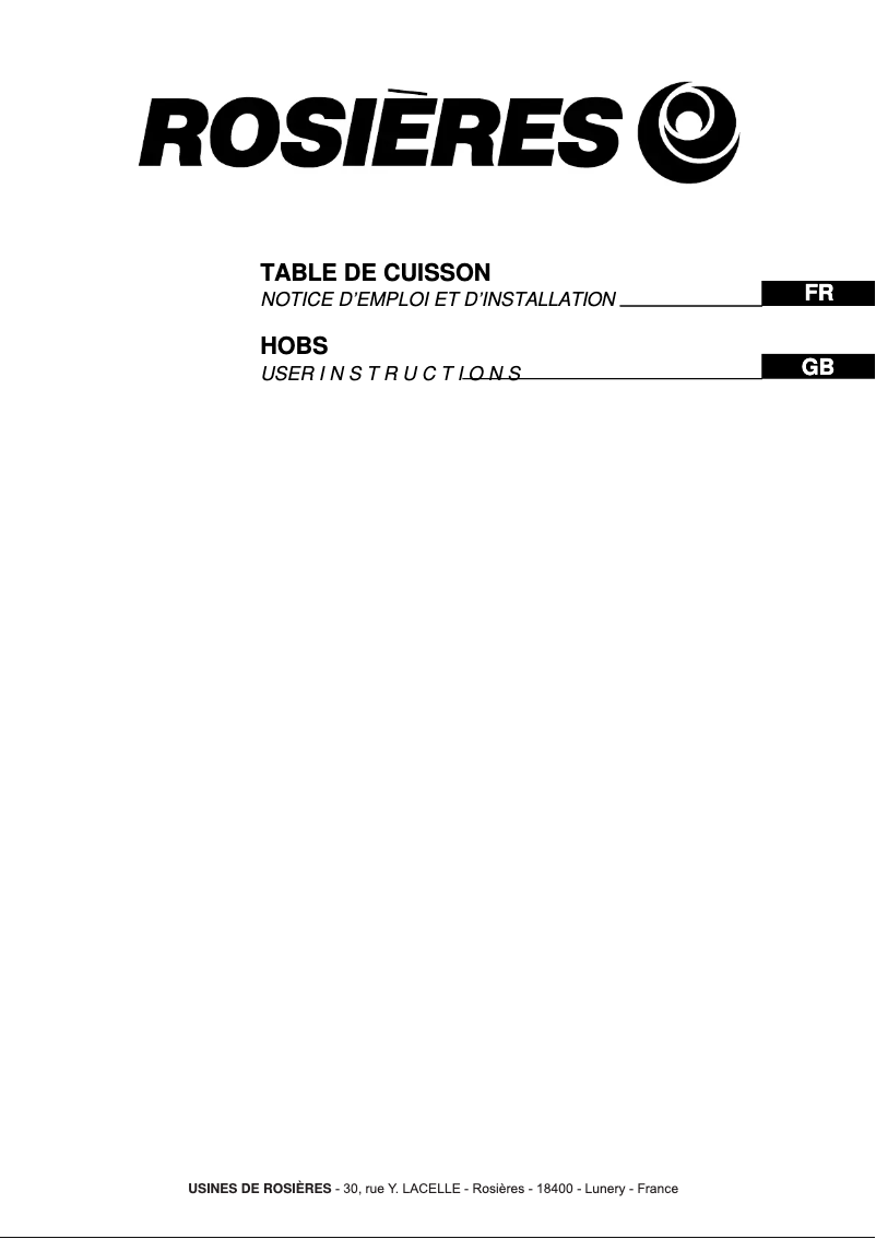 Page 1 de la notice Manuel utilisateur Rosieres RIF 4637 IN