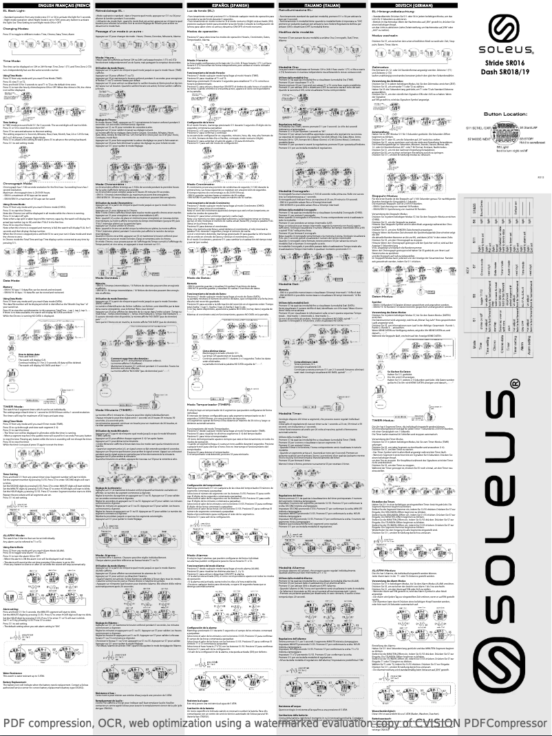 Page n°1 - Manuel utilisateur Soleus Stride SR016