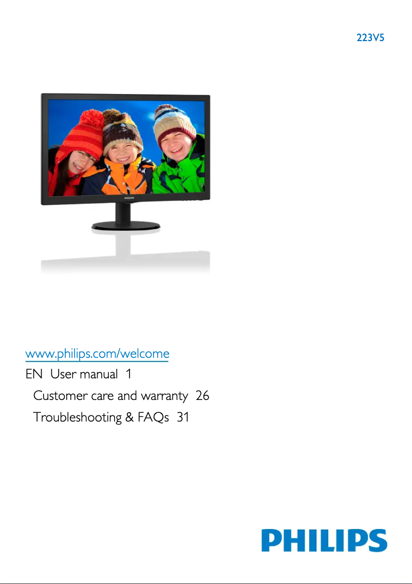 Page n°1 - Manuel utilisateur Philips 223V5