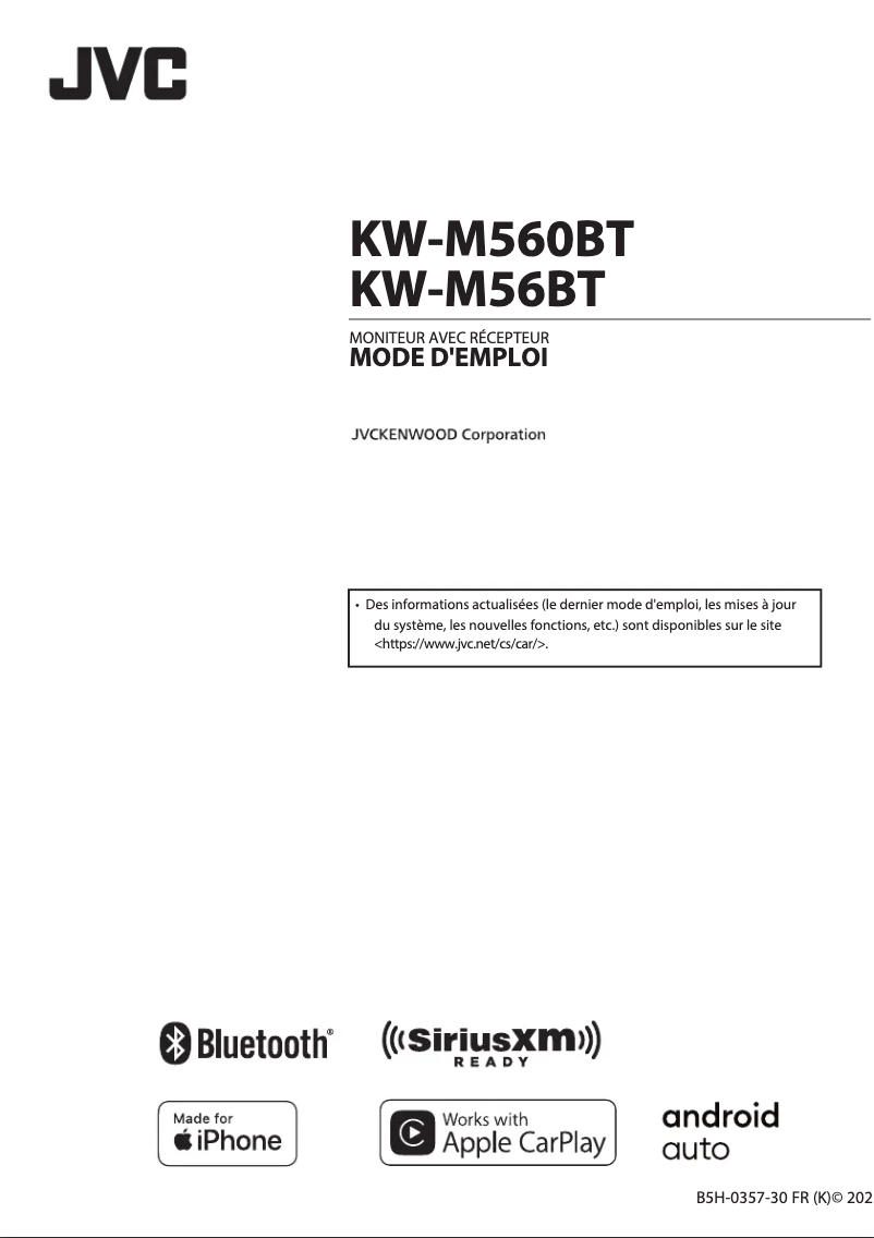 Page 1 de la notice Manuel utilisateur JVC KW-M56BT