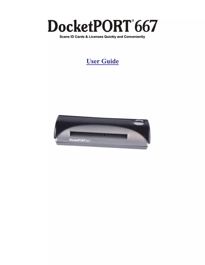 Page 1 de la notice Manuel utilisateur DocketPORT 667