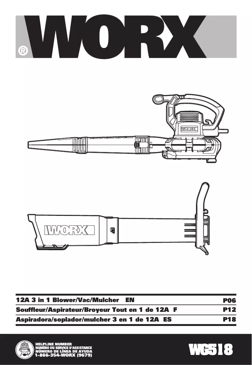 Page n°1 - Manuel utilisateur Worx WG518