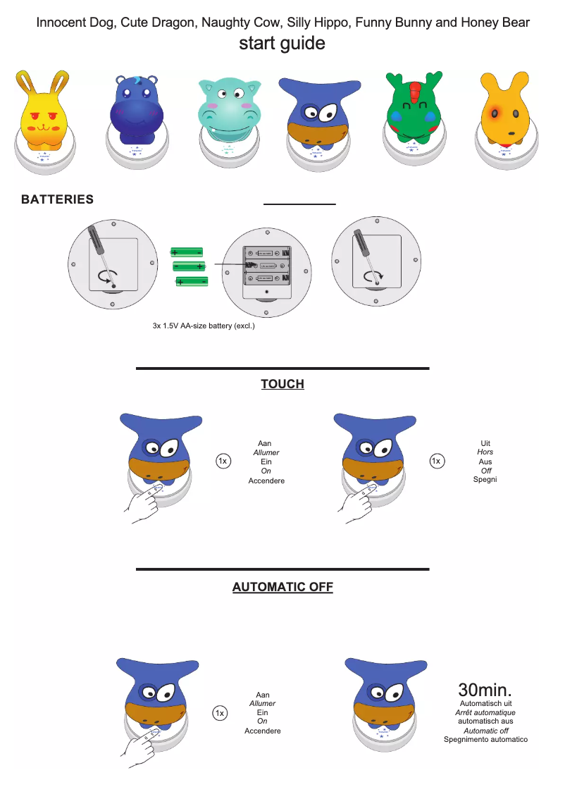 Page 1 de la notice Manuel utilisateur Alecto Silly Hippo