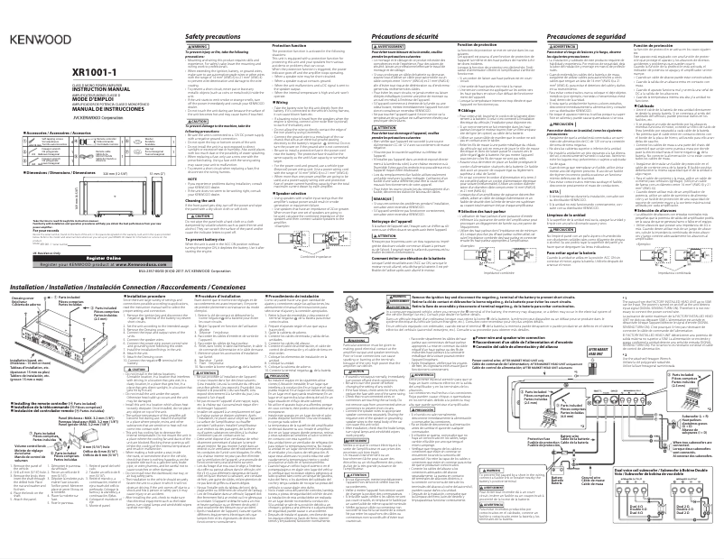 Page n°1 - Manuel utilisateur Kenwood Excelon XR1001-1