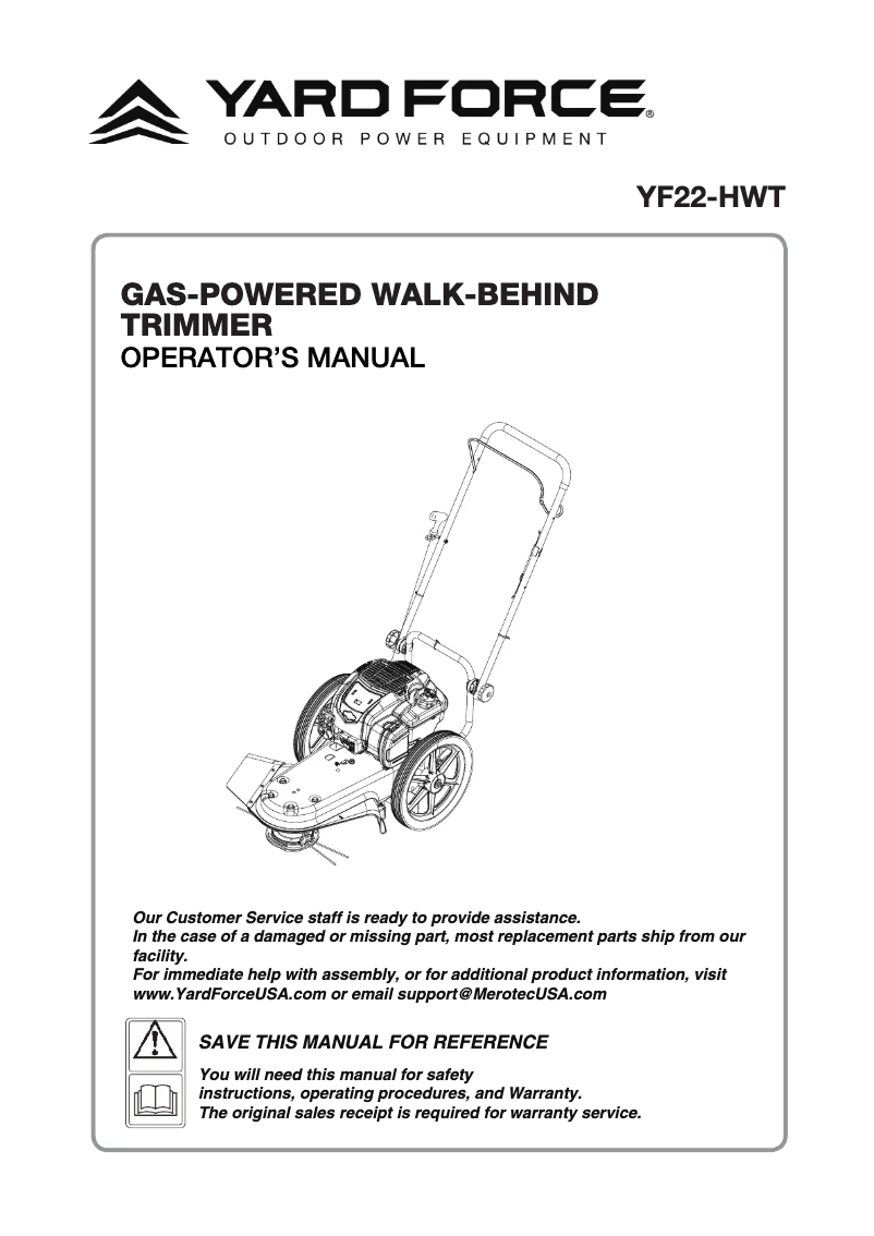 Page 1 de la notice Manuel utilisateur Yard Force YF22-HWT