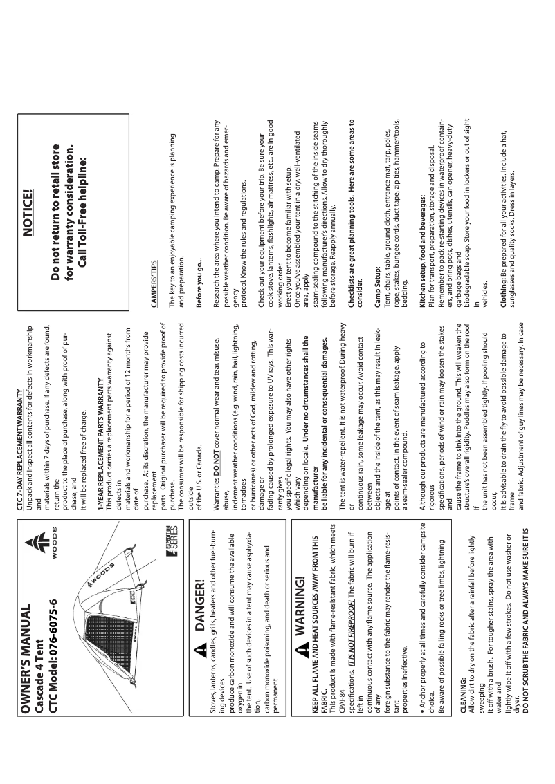 Page 1 de la notice Manuel utilisateur Wood's Cascade 4