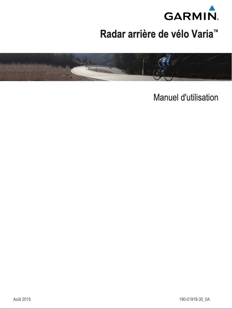 Image de la première page du manuel de l'appareil Varia Radar