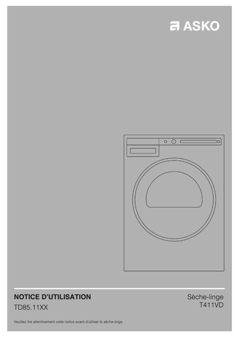 Page n°1 - Manuel utilisateur Asko T411VD.W