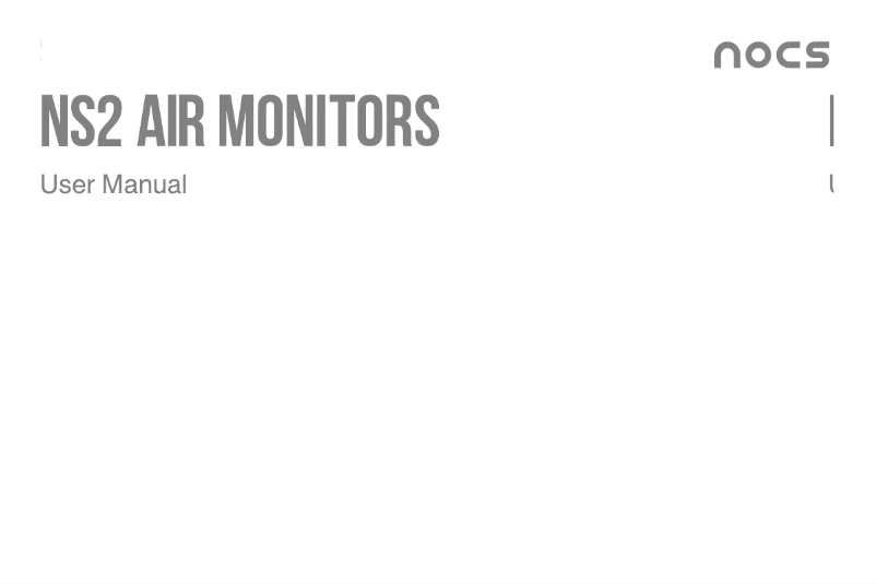 Page n°1 - Manuel utilisateur Nocs NS2 Air Monitors v2