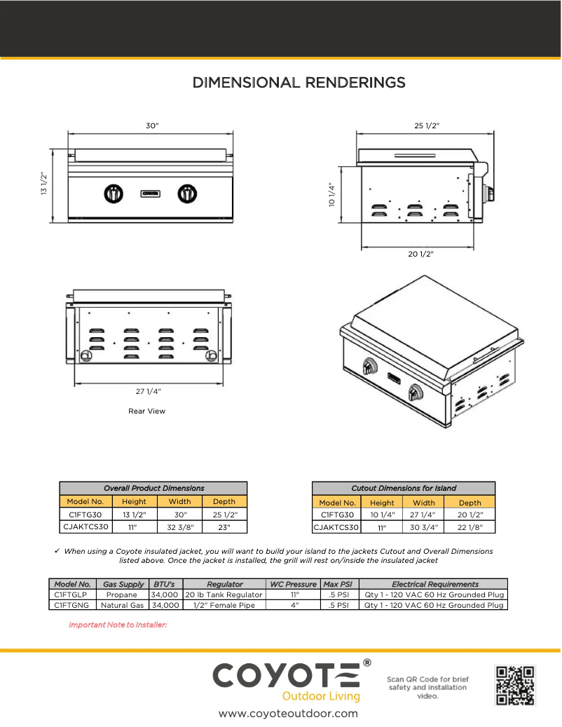Page 1 de la notice Guide d'installation Coyote C1FTG30NG