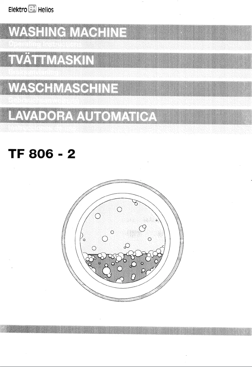 Page n°1 - Manuel utilisateur Elektro Helios TF806-2