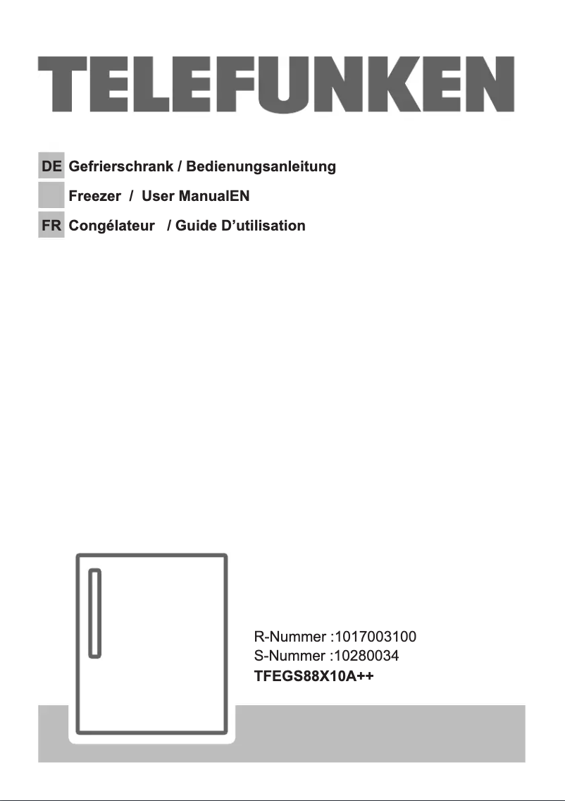 Page 1 de la notice Manuel utilisateur Telefunken TFEGS88X10A++