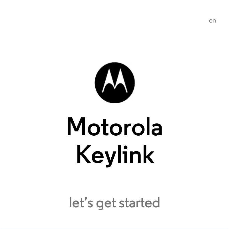 Page n°1 - Manuel utilisateur Motorola Keylink