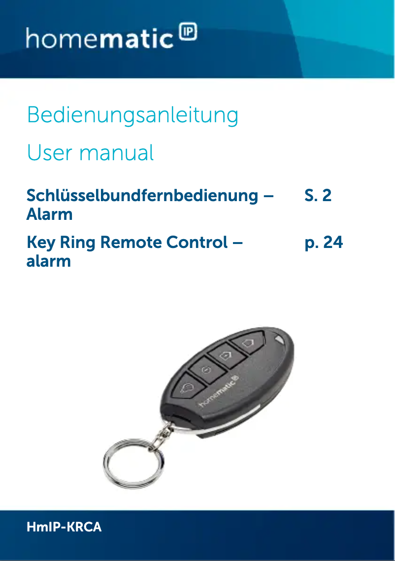 Página 1 del manual Manual de usuario Homematic IP HMIP-KRCA