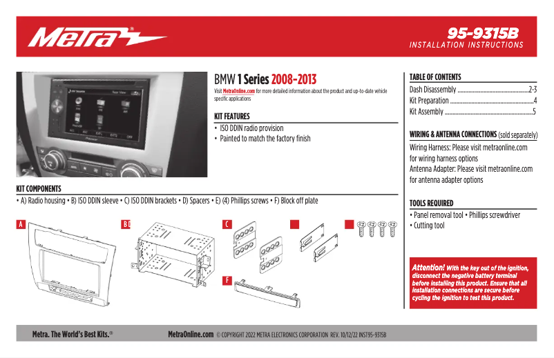 Image de la première page du manuel de l'appareil 95-9315B