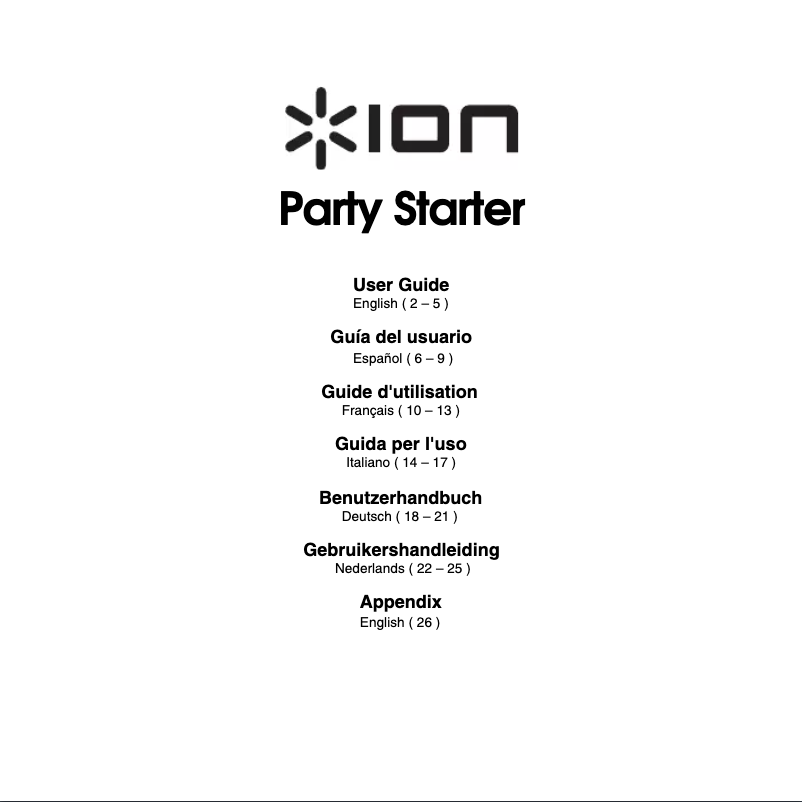 Image de la première page du manuel de l'appareil Party Starter