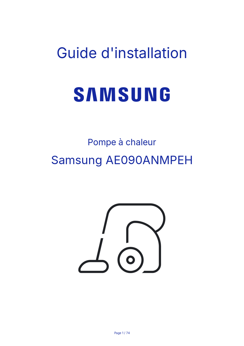 Page n°1 - Guide d'installation Samsung AE090ANMPEH