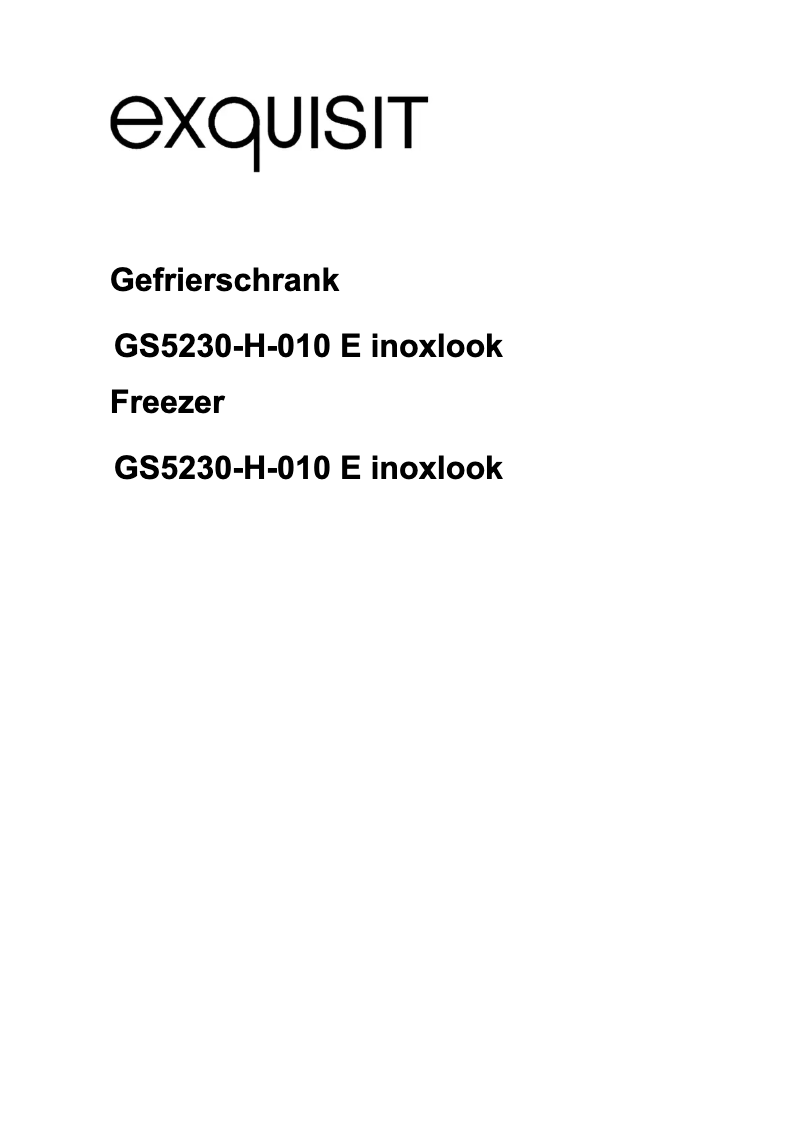 Page 1 de la notice Manuel utilisateur Exquisit GS5230-H-010 E