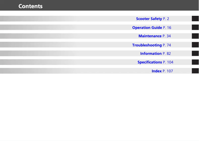 Page 1 de la notice Manuel utilisateur Honda Ruckus NPS50 (2012)